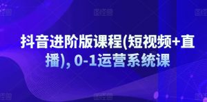 抖音进阶版课程(短视频+直播), 0-1运营系统课-风淘社