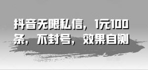 抖音无限私信,1元100条,不封号,效果自测-风淘社