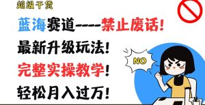 超级干货,蓝海赛道-禁止废话,最新升级玩法,完整实操教学,轻松月入过万【揭秘】-风淘社