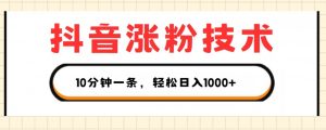 抖音涨粉技术，1个视频涨500粉，10分钟一个，3种变现方式，轻松日入1K+【揭秘】-风淘社