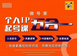 做号家的个人IP起号方法,快去掌握短视频领域,洞察短视频新玩法,68节完整-风淘社