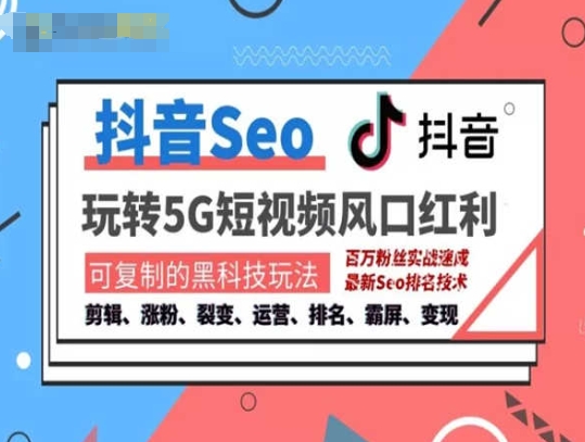 抖音SEO引流培训课程-抓住抖音风口，实现搜索排名，获取精准流量，快速成交变现-风淘社