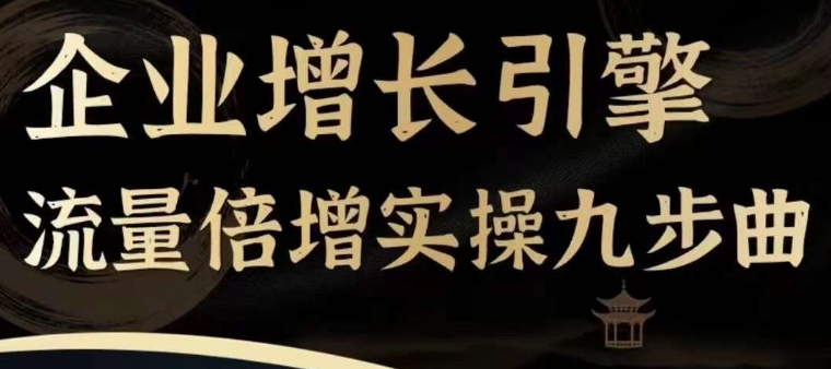 企业增长引擎流量倍增实操九步曲,一套课程帮你找到快速、简单、有效、可复制的获客+变现方式,-风淘社