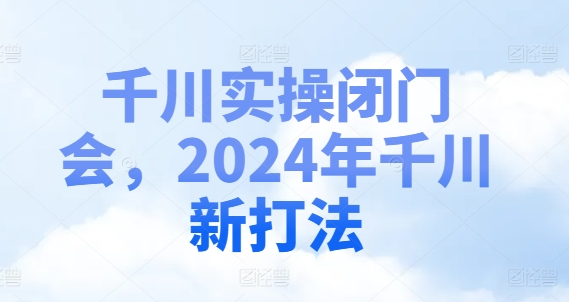 千川实操闭门会,2024年千川新打法-风淘社