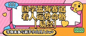 国学蓝海赋能赛道,零基础学习,手把手教学独一份新手小白月入1W+【揭秘】-风淘社