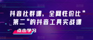抖音社群课,全网性价比“第二“的抖音工具实战课-风淘社