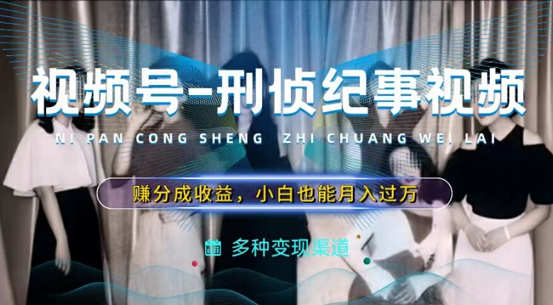 利用刑侦纪实视频,赚视频号分成计划收益,操作简单,新手小白轻松月入过万【揭秘】-风淘社