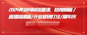 2024美业同城流量课,短视频篇 /直播搭建篇/开业营销打法/周年庆营销/视频剪辑等-风淘社