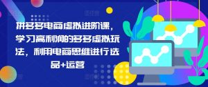拼多多电商虚拟进阶课,学习高利润的多多虚拟玩法,利用电商思维进行选品+运营-风淘社