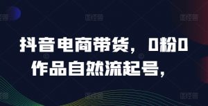 抖音电商带货,0粉0作品自然流起号,热销20多万人的抖音课程的经验分享-风淘社