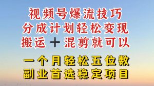 视频号分成最暴力赛道，几分钟出一条原创，最强搬运+混剪新方法，谁做谁爆【揭秘】-风淘社