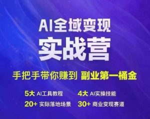 Ai全域变现实战营,手把手带你赚到副业第1桶金-风淘社