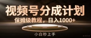 视频号分成计划保姆级教程，日入1K，小白秒上手【揭秘】-风淘社