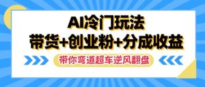AI冷门玩法，带货+创业粉+分成收益，带你弯道超车，实现逆风翻盘【揭秘】-风淘社