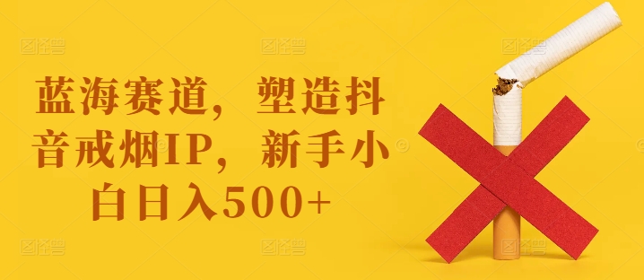 蓝海赛道,塑造抖音戒烟IP,新手小白日入500+【揭秘】-风淘社