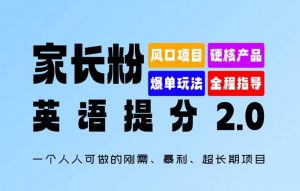 家长粉:英语提分 2.0,一个人人可做的刚需、暴利、超长期项目【揭秘】-风淘社