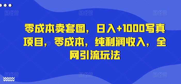 零成本卖套图,日入+1000写真项目,零成本,纯利润收入,全网引流玩法-风淘社