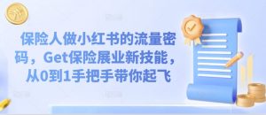 保险人做小红书的流量密码，Get保险展业新技能，从0到1手把手带你起飞-风淘社