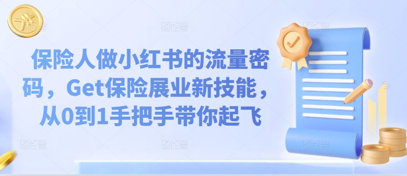 保险人做小红书的流量密码，Get保险展业新技能，从0到1手把手带你起飞-风淘社
