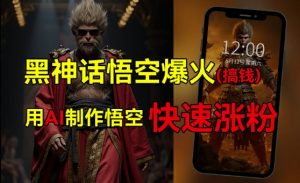 黑神话悟空爆火，已有人利用这波热点变现几十万，普通人也可用AI蹭上这波热度搞钱，有多重变现方法-风淘社