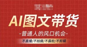 AI图文带货流量新趋势,普通人的风口机会,不直播/不拍摄/不露脸/不剪辑,轻松实现月入过万-风淘社