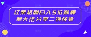 红果短剧日入5位数爆单大佬分享二创经验-风淘社