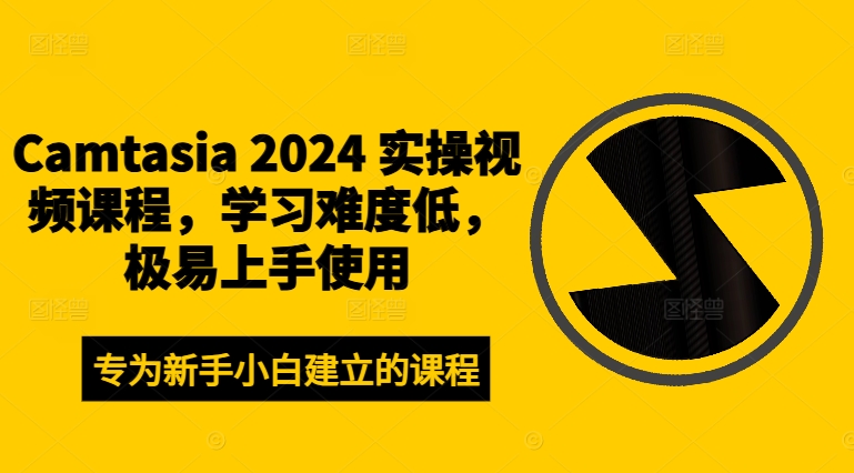 Camtasia 2024 实操视频课程,学习难度低,极易上手使用-风淘社