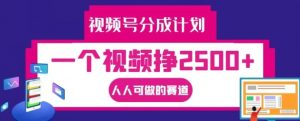 视频号分成计划，一个视频挣2500+，人人可做的赛道【揭秘】-风淘社