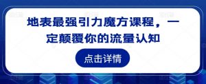 地表最强引力魔方课程,一定颠覆你的流量认知-风淘社