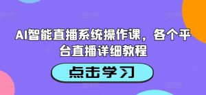 AI智能直播系统操作课，各个平台直播详细教程-风淘社