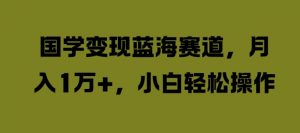 国学变现蓝海赛道,月入1W+,小白轻松操作【揭秘】-风淘社