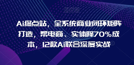 Ai终点站,全系统商业闭环矩阵打造,帮电商、实体降70%成本,12款Ai联合深度实战【0906更新】-风淘社