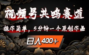 视频号共鸣赛道,操作简单,5分钟1个原创作品,日入几张【揭秘】-风淘社