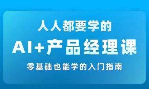 AI +产品经理实战项目必修课,从零到一教你学ai,零基础也能学的入门指南-风淘社