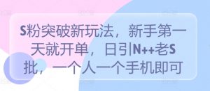 S粉突破新玩法，新手第一天就开单，日引N++老S批，一个人一个手机即可【揭秘】-风淘社