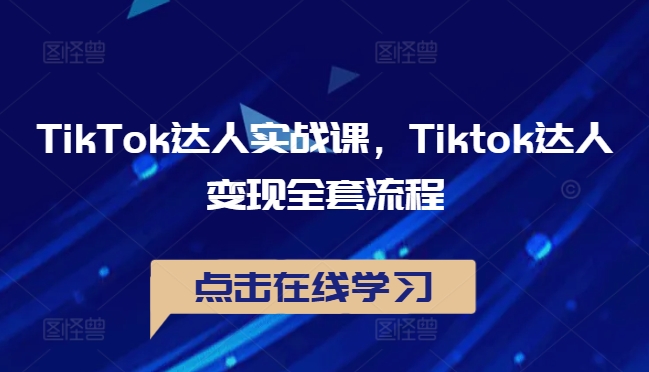 TikTok达人实战课,Tiktok达人变现全套流程-风淘社