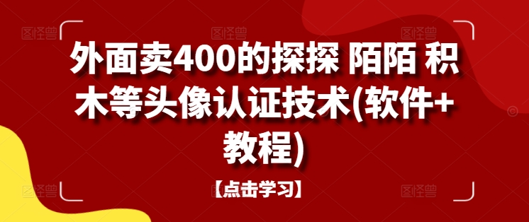 外面卖400的探探 陌陌 积木等头像认证技术(软件+教程)-风淘社