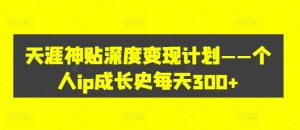 天涯神贴深度变现计划——个人ip成长史每天300+【揭秘】-风淘社