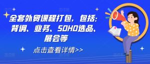 全套外贸课程打包，包括：背调、业务、SOHO选品、展会等-风淘社