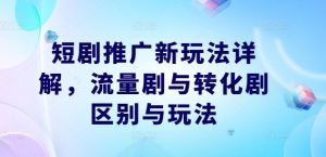 短剧推广新玩法详解，流量剧与转化剧区别与玩法-风淘社