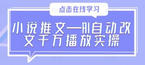 小说推文—AI自动改文千万播放实操-风淘社