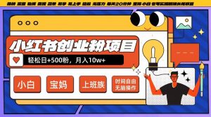 小红书创业粉项目日+500粉,每天20分钟躺赚长尾收益,无脑操作,宝妈,小白抓紧冲【揭秘】-风淘社