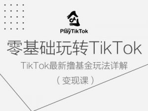 零基础玩转TiKToK变现课，TikTok最新撸基金玩法详解-风淘社