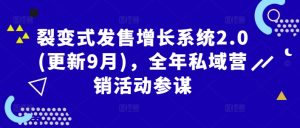 裂变式发售增长系统2.0(更新9月)，全年私域营销活动参谋-风淘社