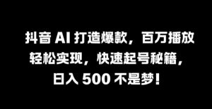 抖音 AI 打造爆款，百万播放轻松实现，快速起号秘籍【揭秘】-风淘社