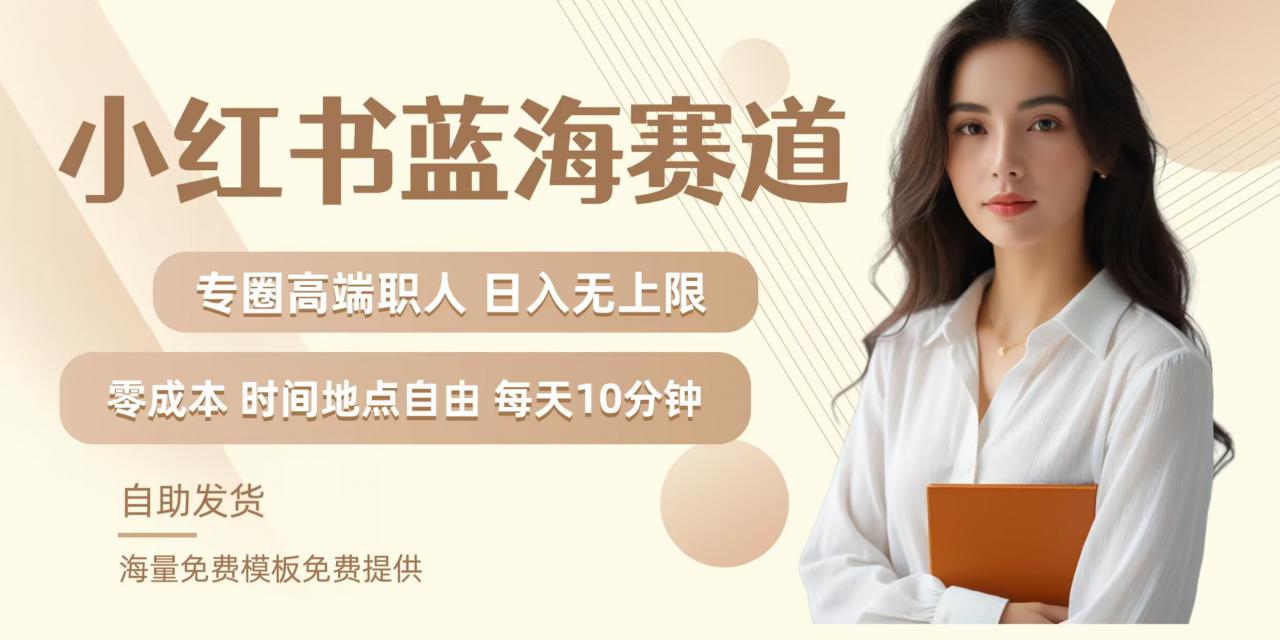 小红书蓝海赛道,圈中高端职场人,月入无上限,可矩阵,内含私域实操教程!-风淘社