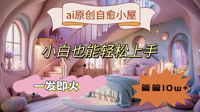 ai原创治愈小屋,小白也能轻松上手,一发即火,篇篇10w+【揭秘】-风淘社