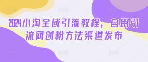 2024小淘全域引流教程,自用引流网创粉方法渠道发布-风淘社