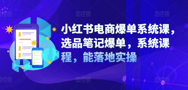 小红书电商爆单系统课，选品笔记爆单，系统课程，能落地实操-风淘社
