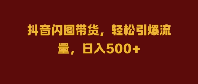 抖音闪图带货，轻松引爆流量，日入几张【揭秘】-风淘社